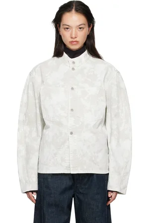 LEMAIRE Gray & White Curved Sleeves Denim Jacket