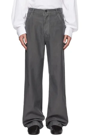 DRIES VAN NOTEN Gray Straight-Leg Jeans