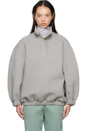 DRIES VAN NOTEN Gray Half-Button Sweatshirt