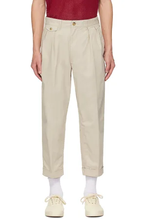 Beams Gray 2 Pleats Chino Trousers