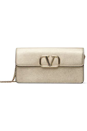 VALENTINO GARAVANI Gold VLogo Signature Wallet Chain Bag
