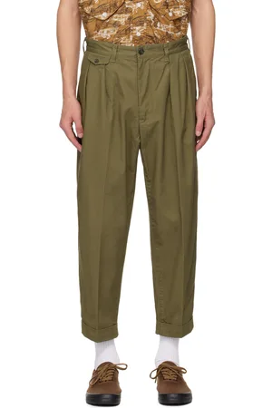 Beams Khaki 2 Pleats Chino Trousers