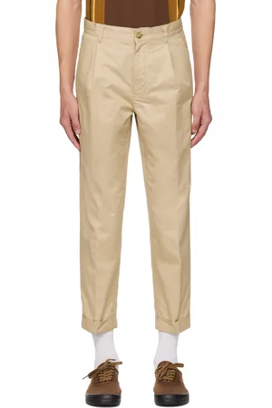 Beams Beige 1 Pleat Trousers