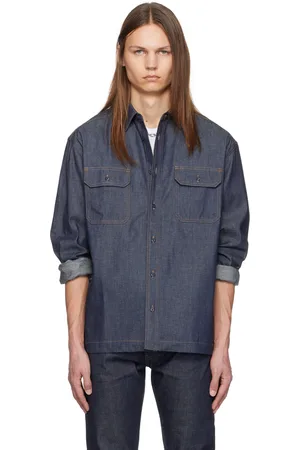 JOHN ELLIOTT Indigo Princeton Work Denim Shirt
