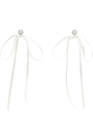 Simone Rocha Off-White Double Ended Daisy Bow Earrings