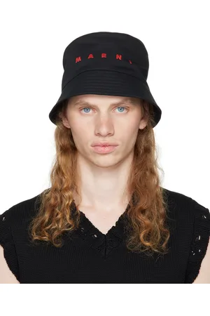 Marni Black Embroidered Logo Bucket Hat