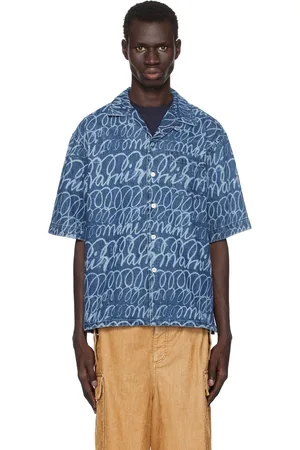 Marni Blue Scribble Denim Shirt