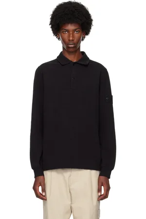 Stone Island Black Logo Patch Polo