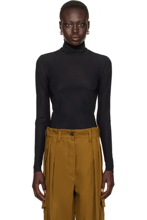 DRIES VAN NOTEN Black Sheer Turtleneck