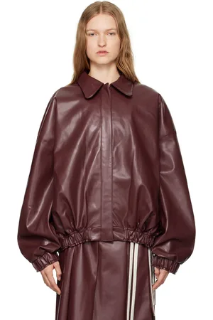 Renaissance Renaissance Burgundy Monik Faux-Leather Jacket