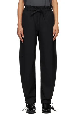 Ganni Black Drapey Melange Trousers