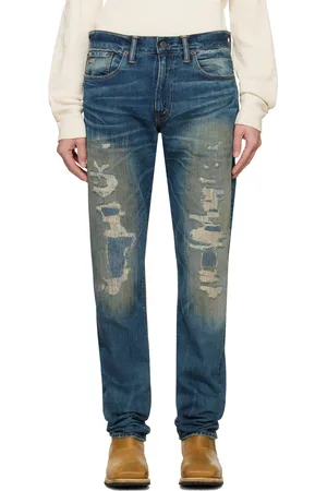 Ralph Lauren Blue High Slim Brannon Repaired Jeans