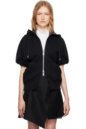 SACAI Black Puff Sleeve Hoodie