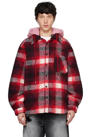 Cout de la Liberte Red Tommy Plaid Fleece Oversized Jacket