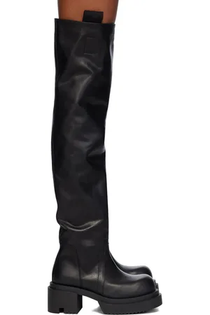 Rick Owens Black Porterville Wader Bogun Boots