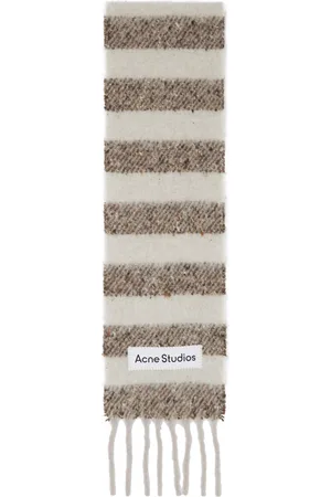 Acne Studios Brown & Beige Narrow Stripe Alpaca Scarf