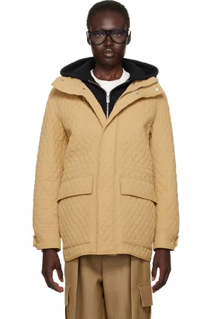 Burberry Beige Check Hood Quilted Nylon Jacket