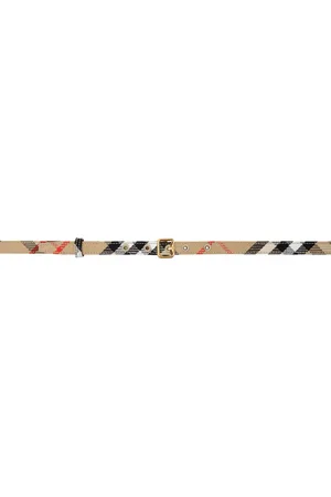 Burberry Beige Thin Check B Buckle Belt