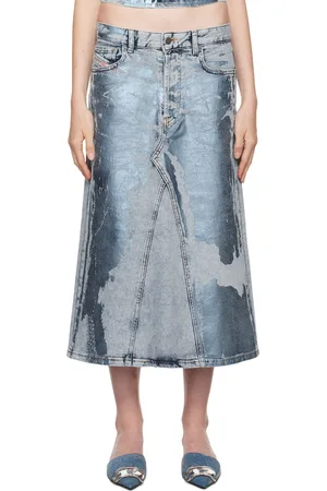 Diesel Blue De-Pago-Mid-S Midi Skirt