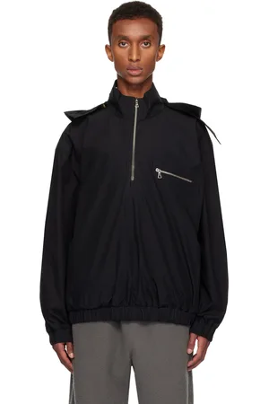 RIER Black Cotton Waxed Windbreaker