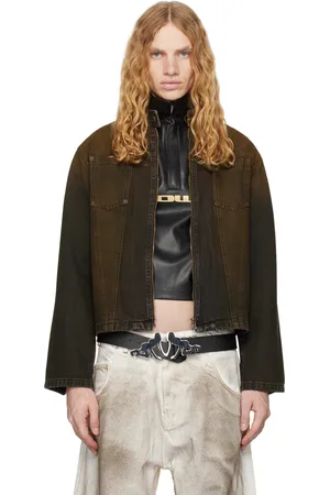 Mowalola Brown Moto Denim Jacket