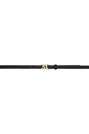 Max Mara Black Leather Monogram Belt