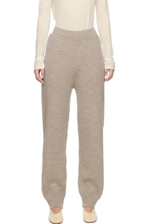 Lauren Manoogian Taupe Line Quilt Lounge Pants