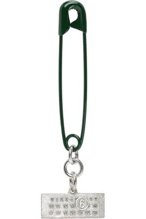 Maison Margiela Green Safety-Pin Single Earring
