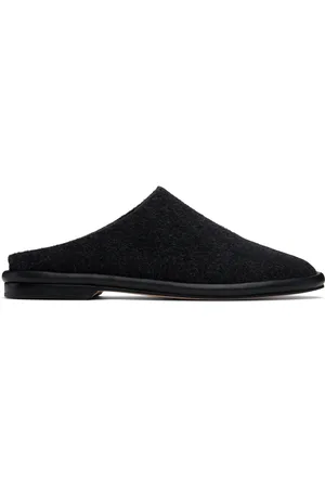 Lauren Manoogian Black Brushed Mules