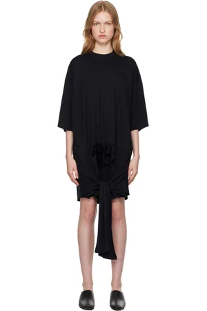 Maison Margiela Black Basic Cotton Jersey Minidress