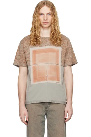 ECKHAUS LATTA Taupe & Orange Lapped T-shirt
