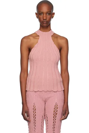 Isa Boulder Pink Lily Halter Neck Tank Top