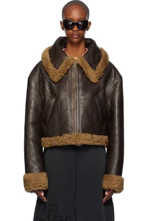 Vetements Inside-Out Cropped Aviator Reversible Shearling Jacket