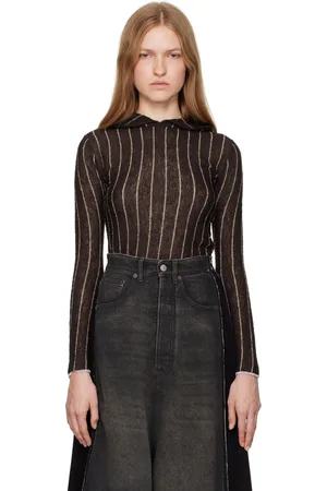 Maison Margiela Brown Pinstripes Underpinning Hoodie