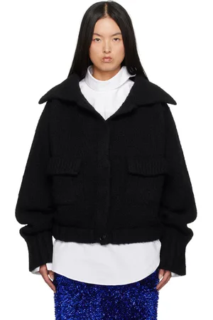 DRIES VAN NOTEN Black Knit Wool Jacket