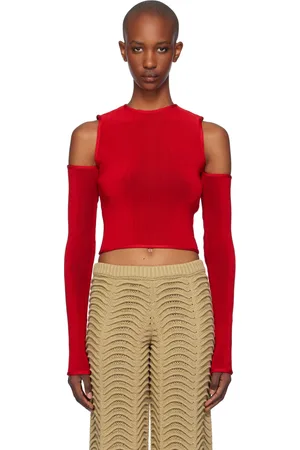Isa Boulder Red Quarter Shoulder Crop T-shirt