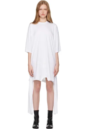 Maison Margiela White Basic Cotton Jersey Minidress