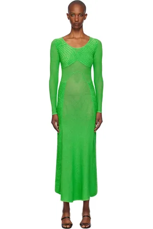 Isa Boulder Green Sweetheart Long Sleeve Maxi Dress