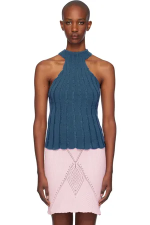 Isa Boulder Blue Lily Halter Neck Tank Top