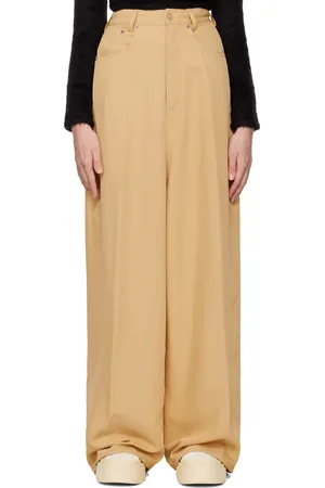 Maison Margiela Yellow Fluid Viscose Twill 5 Pocket Trousers