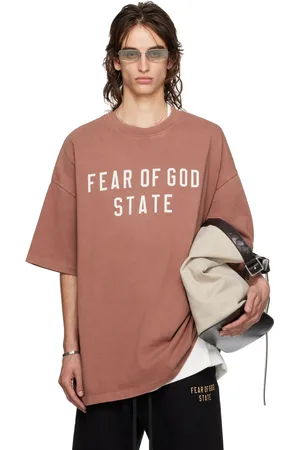 FEAR OF GOD Burgundy Crewneck T-shirt