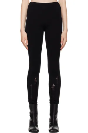 Maison Margiela Black Compact Distressed Leggings