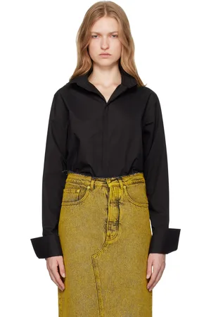 Maison Margiela Black Cotton Poplin Long-Sleeved Shirt