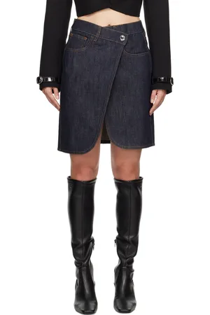 COPERNI Blue Wraparound Denim Miniskirt