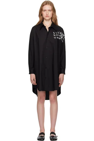 Maison Margiela Black Poplin Shirt Minidress