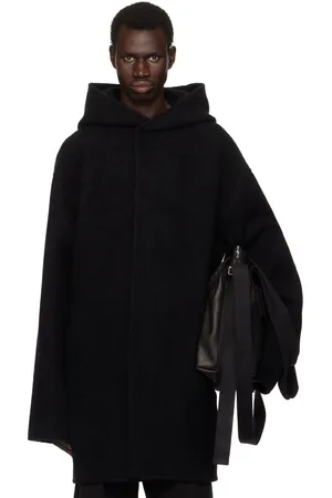 Rick Owens Black Porterville Hooded Robe Jacket