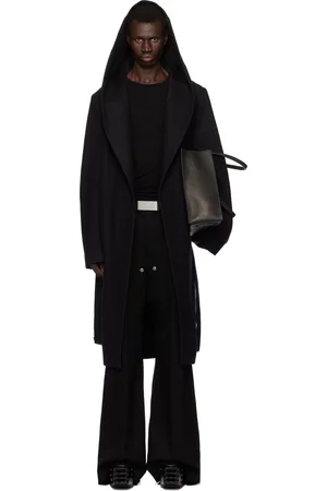 Rick Owens Black Porterville Slim Hoodie Coat
