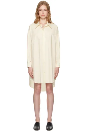 Maison Margiela Off-White Poplin Shirt Minidress