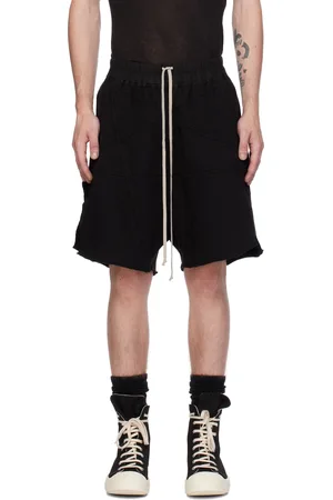 Rick Owens Black Porterville Jersey Trucker Cut Off Shorts