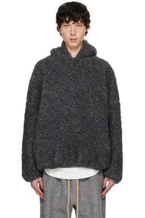 FEAR OF GOD Gray Polar Fleece Hoodie